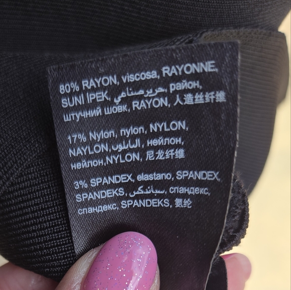 NWT Bebe Black Bandage Bodycon Midi Dress - Picture 5 of 5